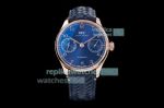 Replica IWC Schaffhausen Portuguese 7 Days Power Reserve watch Rose Gold Case Blue Face